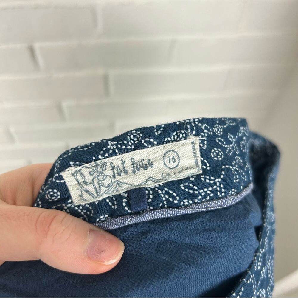 Fat Face Navy Patterned Button Front 100% Cotton … - image 2